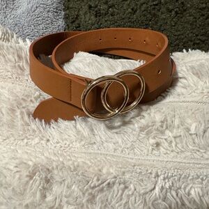 Tan Belt with Gold Buckle